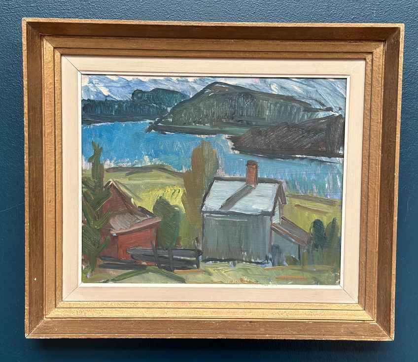 Swedish Oil on Panel – “Dockstafjärden” by Harald Öman