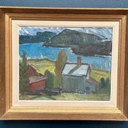 Swedish Oil on Panel – “Dockstafjärden” by Harald Öman