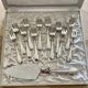 Dessert service 12 forks 1 silver metal shovel net model