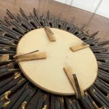 Brutalist round wrought iron mirror from the 60s/70s