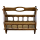 Magazine rack document holder in solid wood dark oak satin 45cm