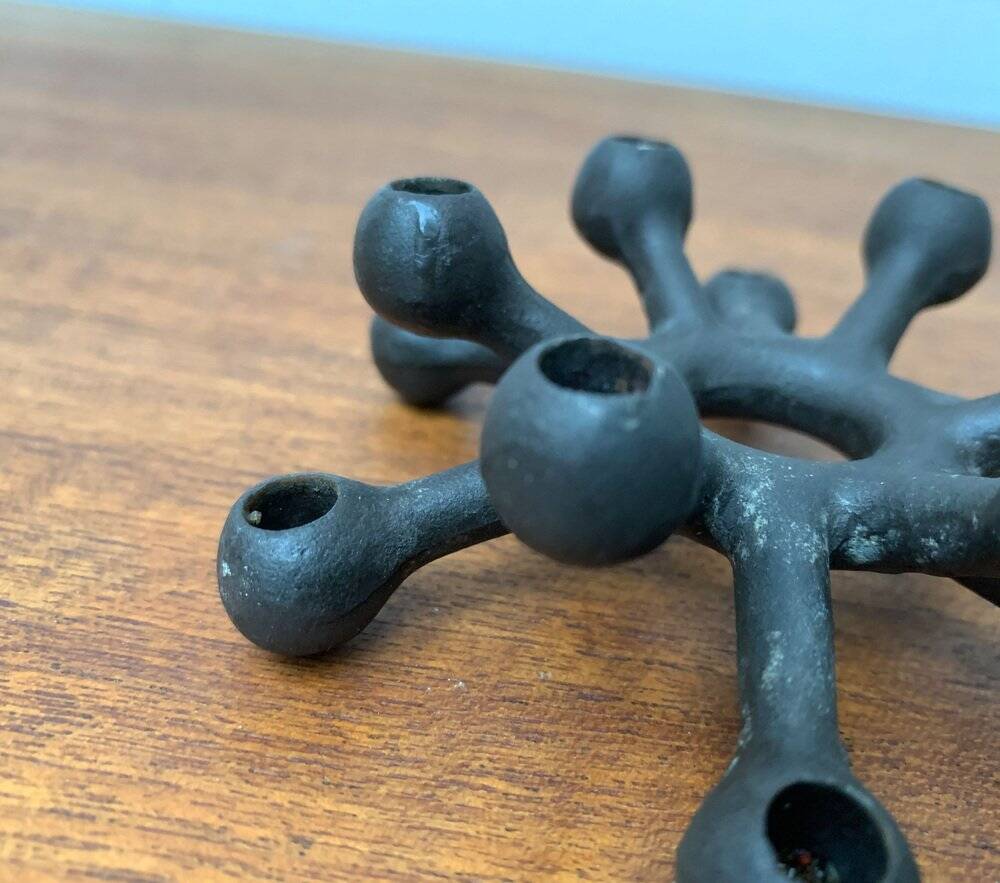 Brutalist Danish candle holder from the mid-century in cast iron by Jens H. Quistgaard.