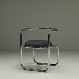 Ensemble de 2 chaises d'appoint chromées, années 1970, Italie.
