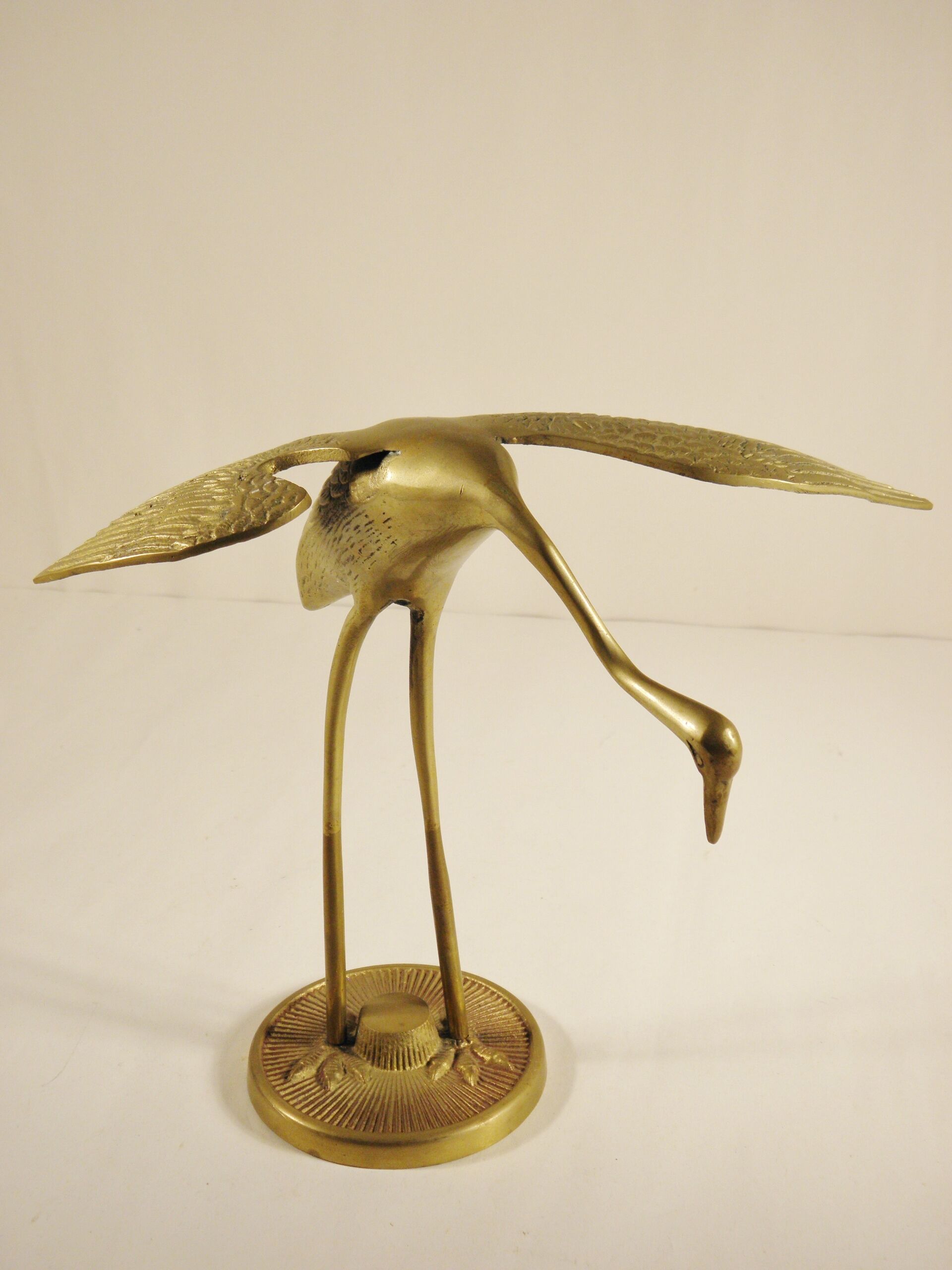 Brass heron 19 cm