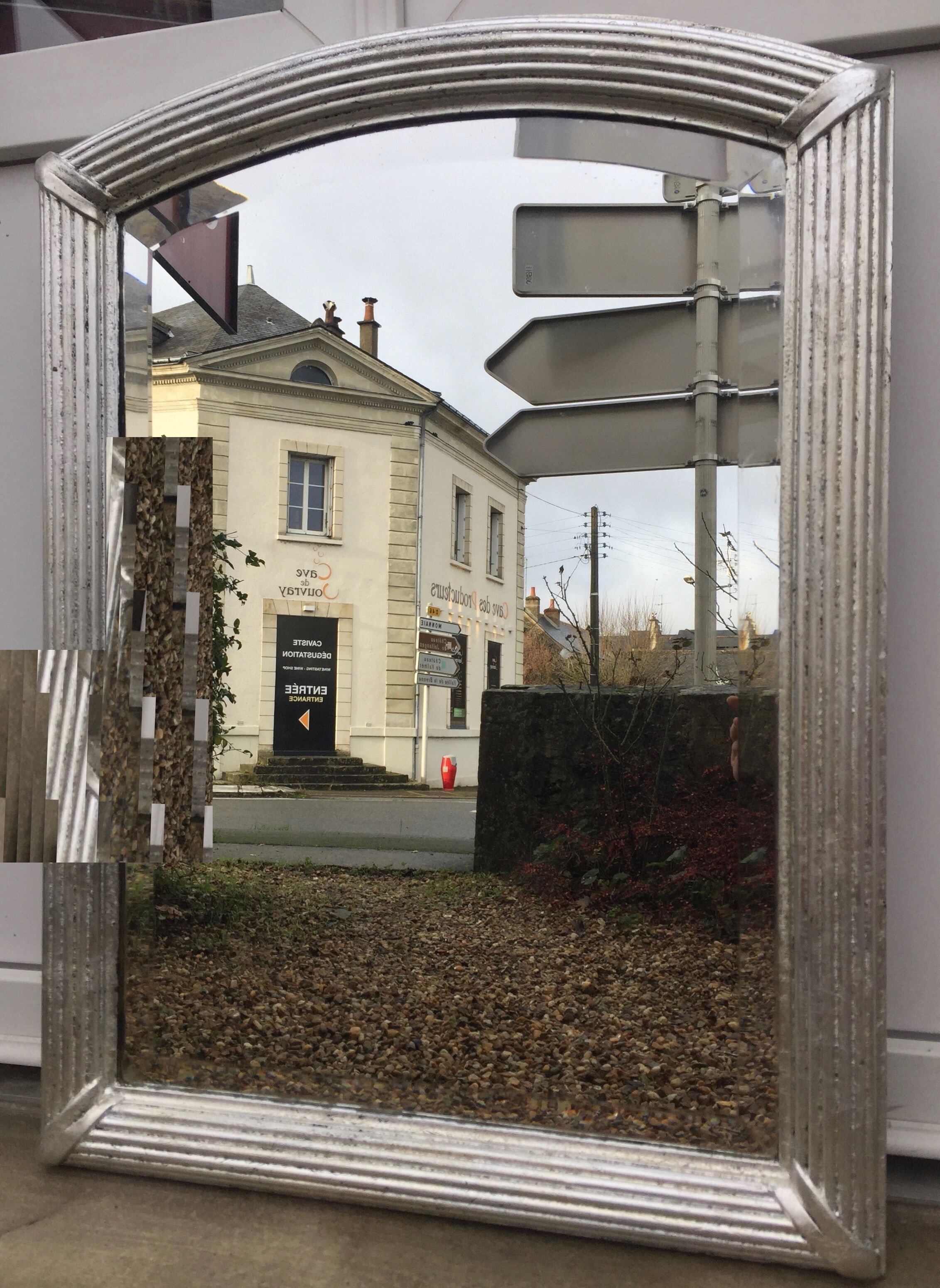 Beveled mirror silver 85 x 60 cm