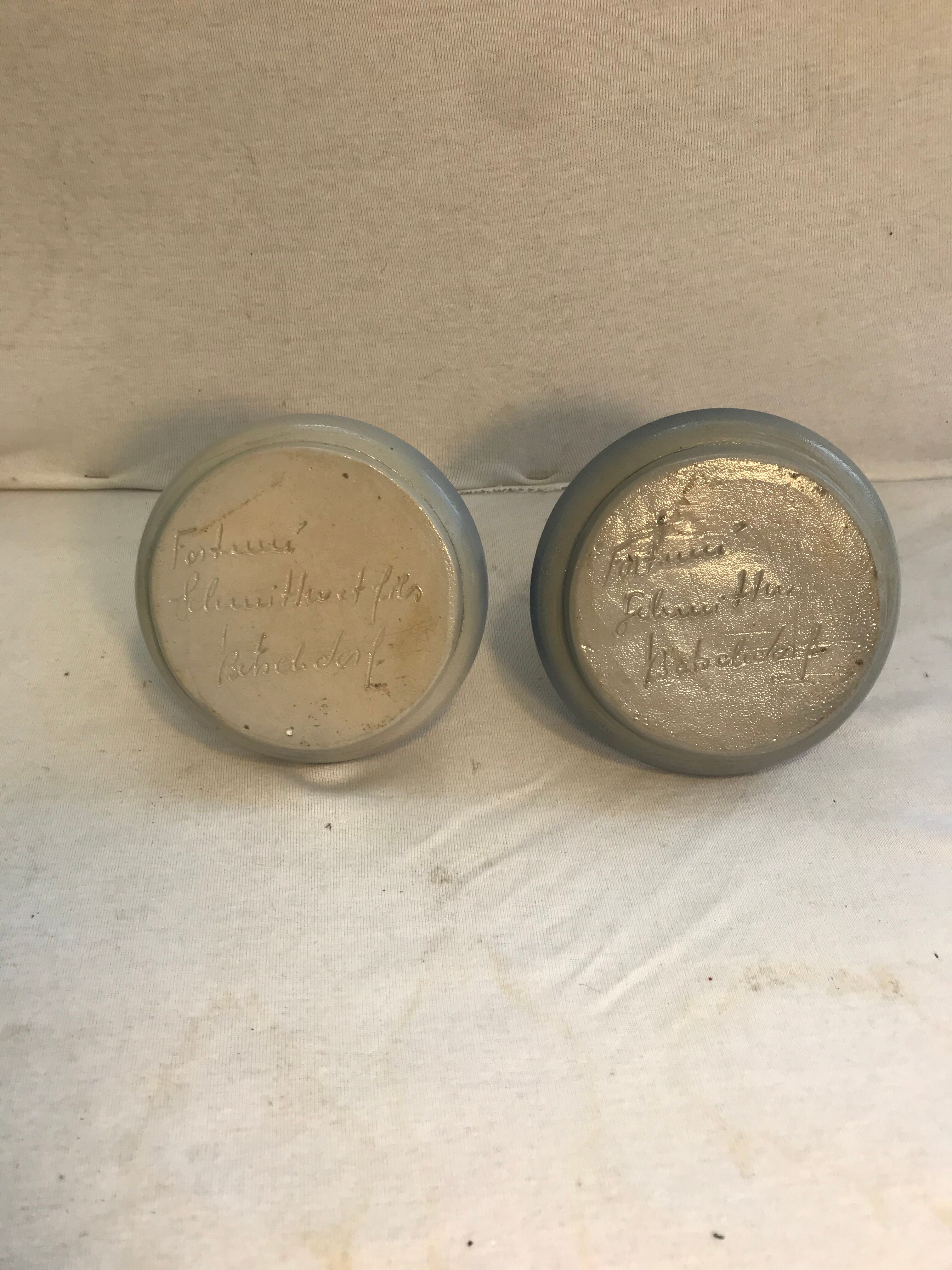 Pair of Betschdorf Schmitter ceramics bougeoirs