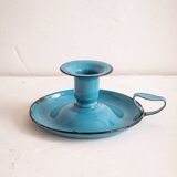 blue metal candle holder