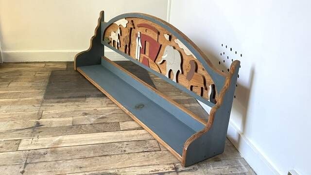 Vintage solid wood noah's ark shelf