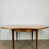 Round extendable Scandinavian table, teak, 1960s