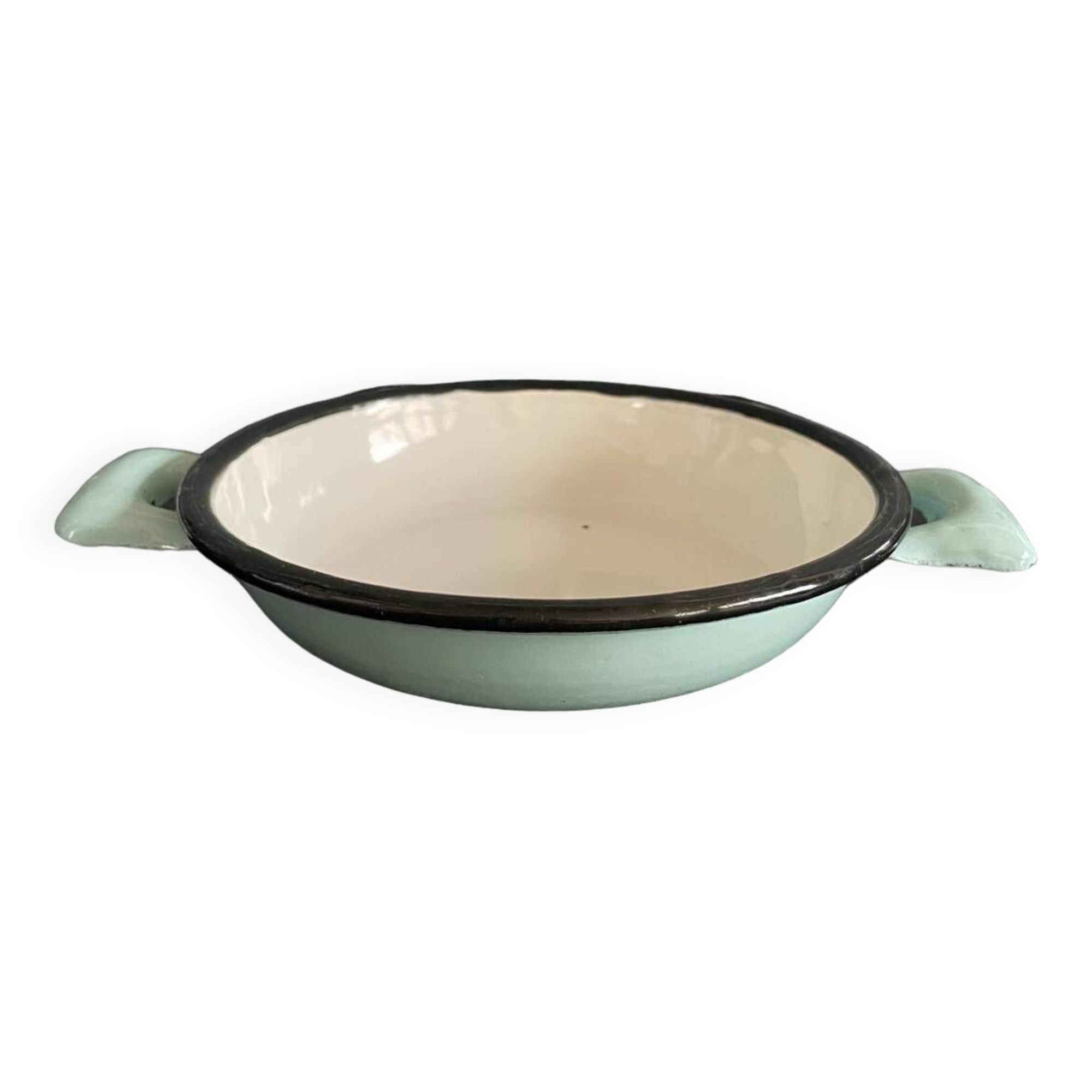 Egg dish in sky blue enameled sheet metal