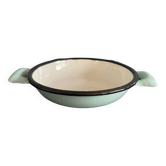 Egg dish in sky blue enameled sheet metal