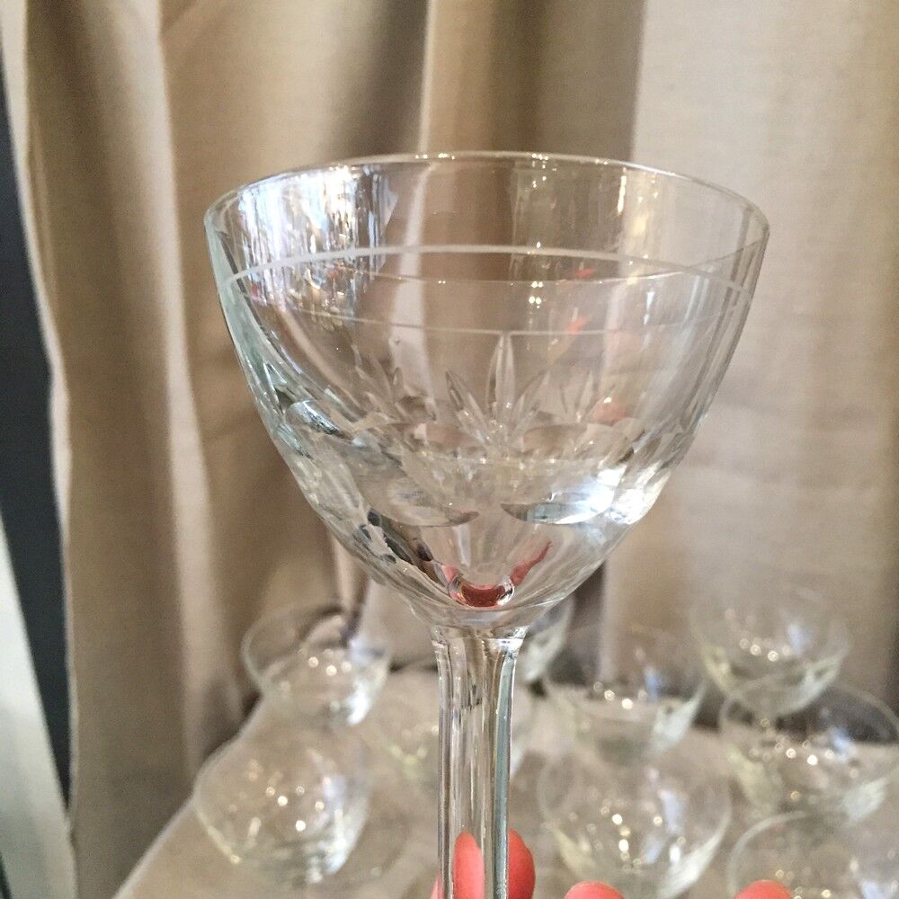 Suite of 10 glasses of port cooked wine or digestive glass shesel