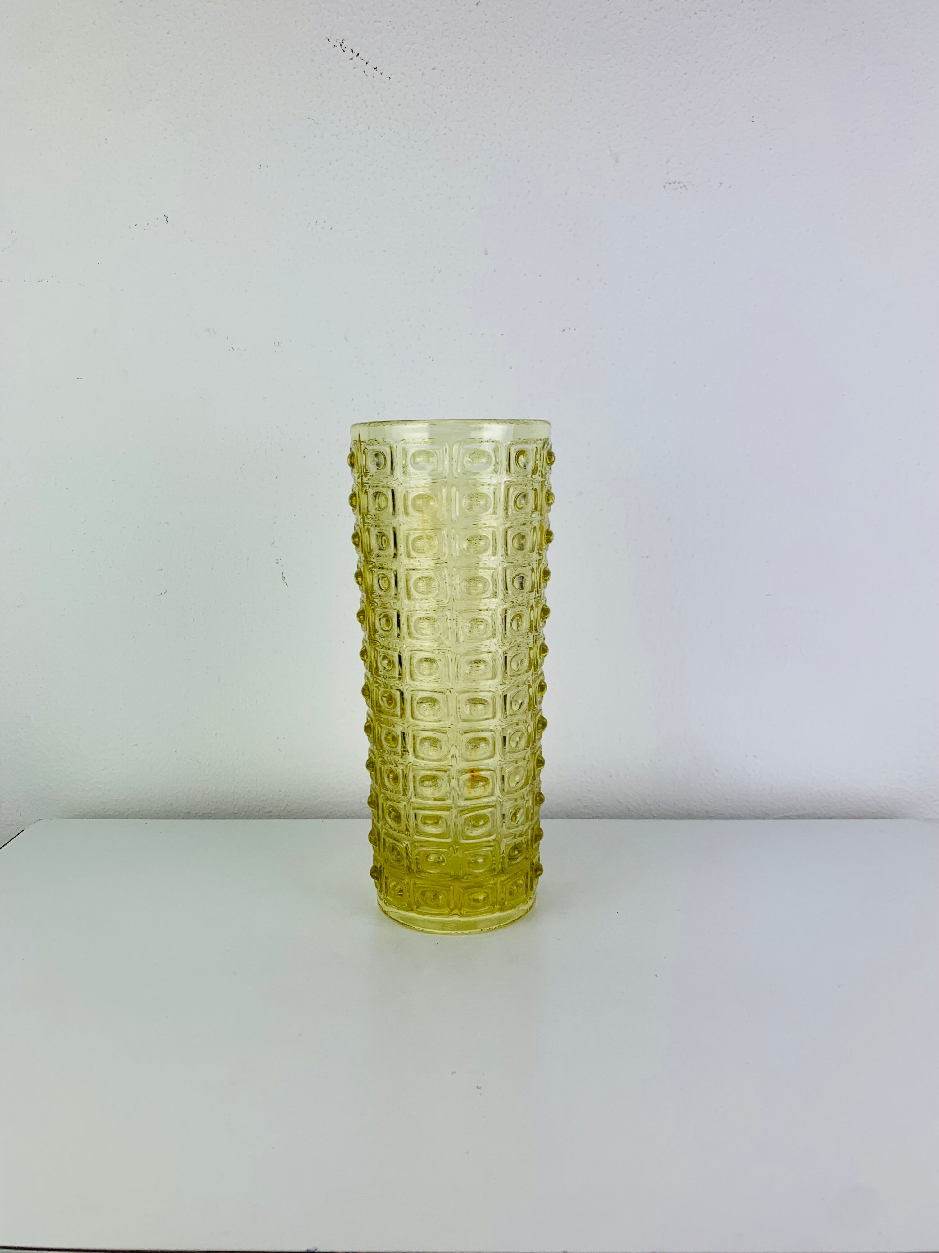 Yellow glass vase by Rudolf Jurnikl for Sklo Union, 1960s