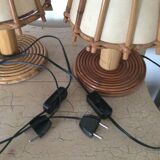 Louis Sognot rattan bedside lamp
