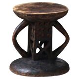 Hardwood stool Tonga (Batonga) carved with geometric patterns, 20th century, 1960s.