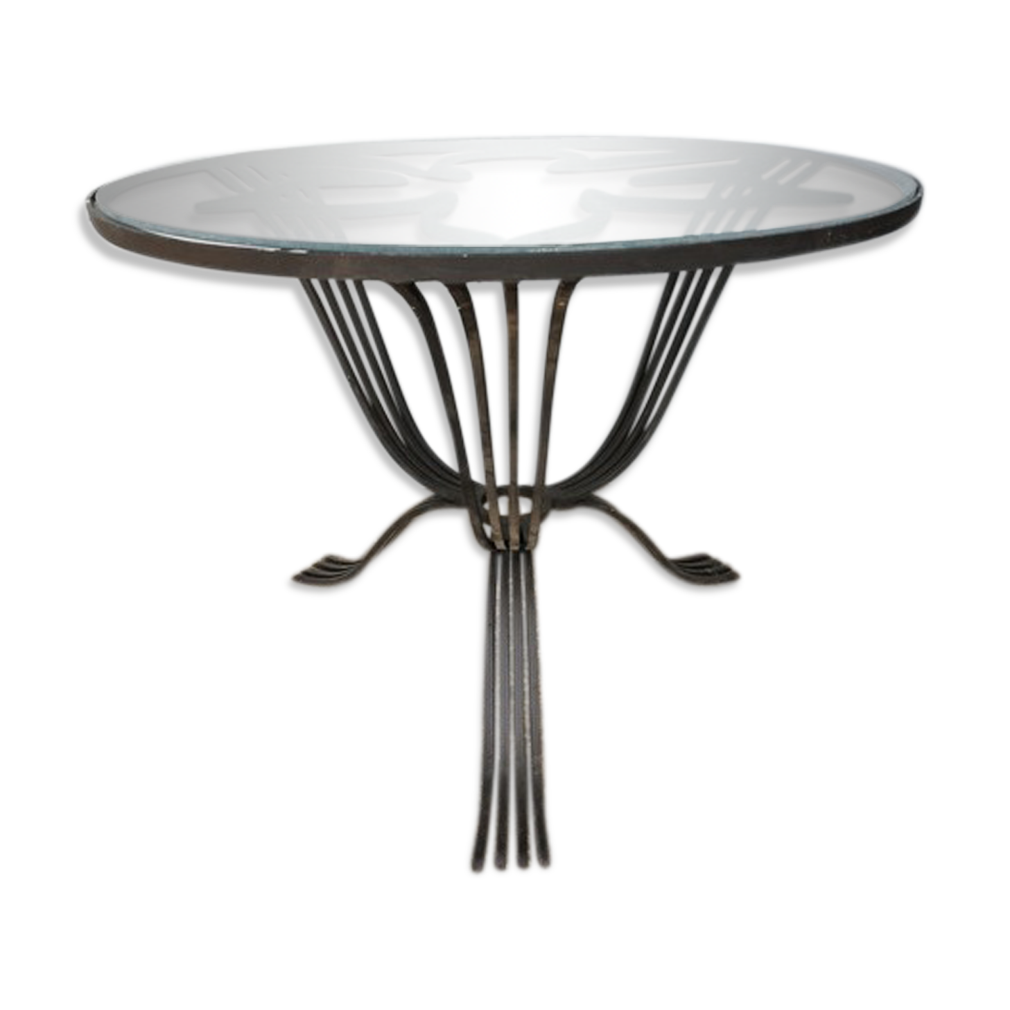 Table low wrought iron era art deco 1930/40