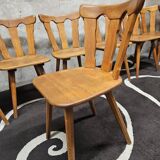12 wooden bistro chairs, 1970