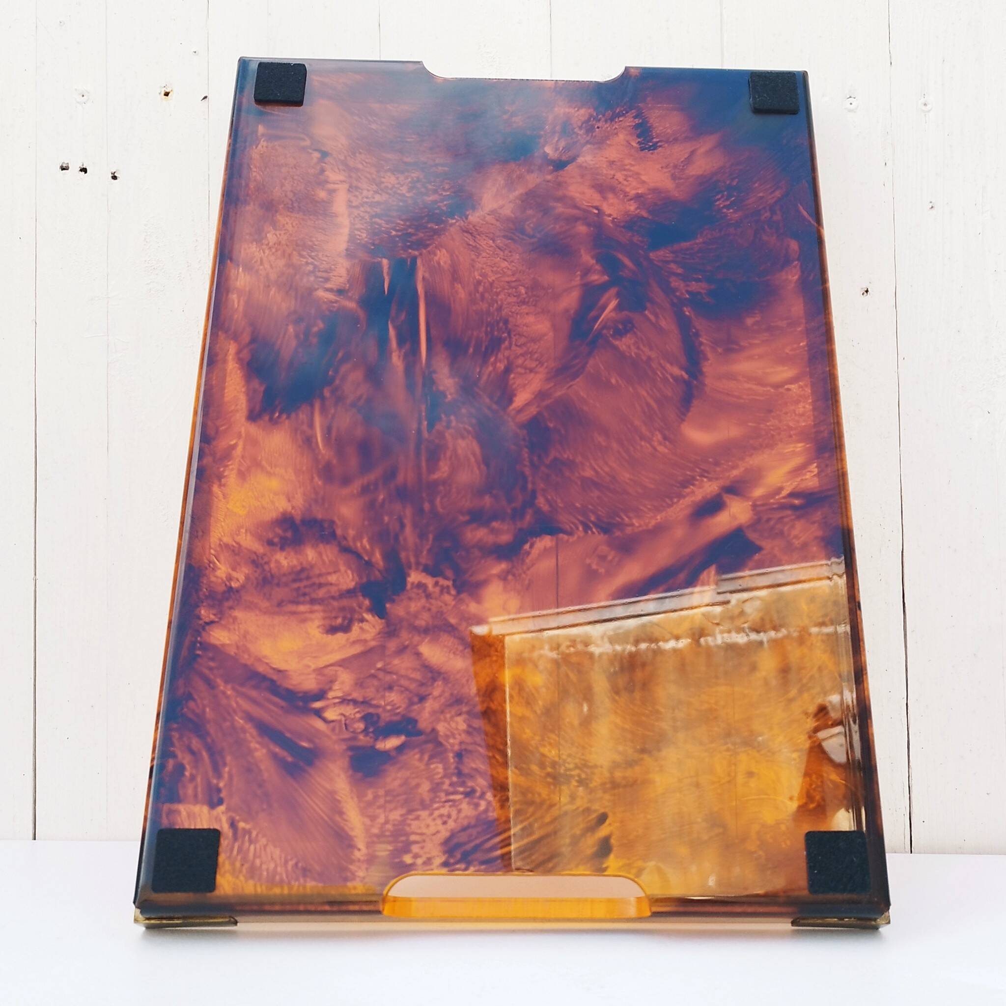 Dior design lucite tortoiseshell tray