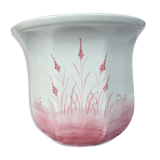 Earthenware pot cover with reed patterns