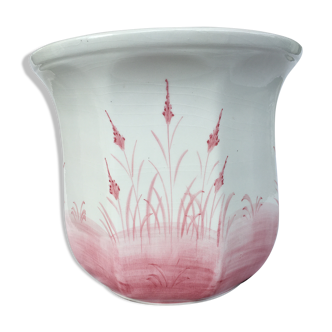 Earthenware pot cover with reed patterns
