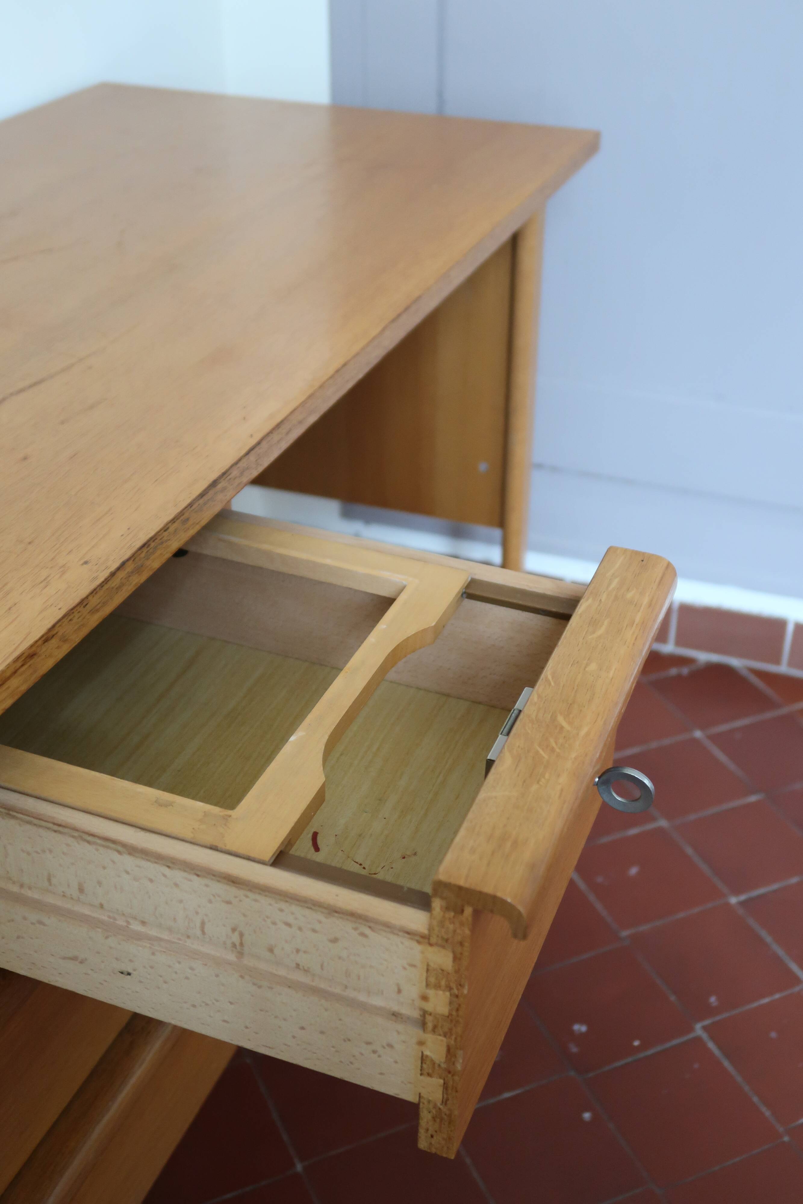 Scandinavian light wood desk