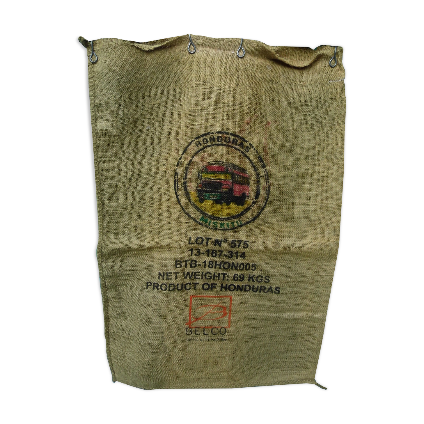 Cafe sac, honduras, burlap