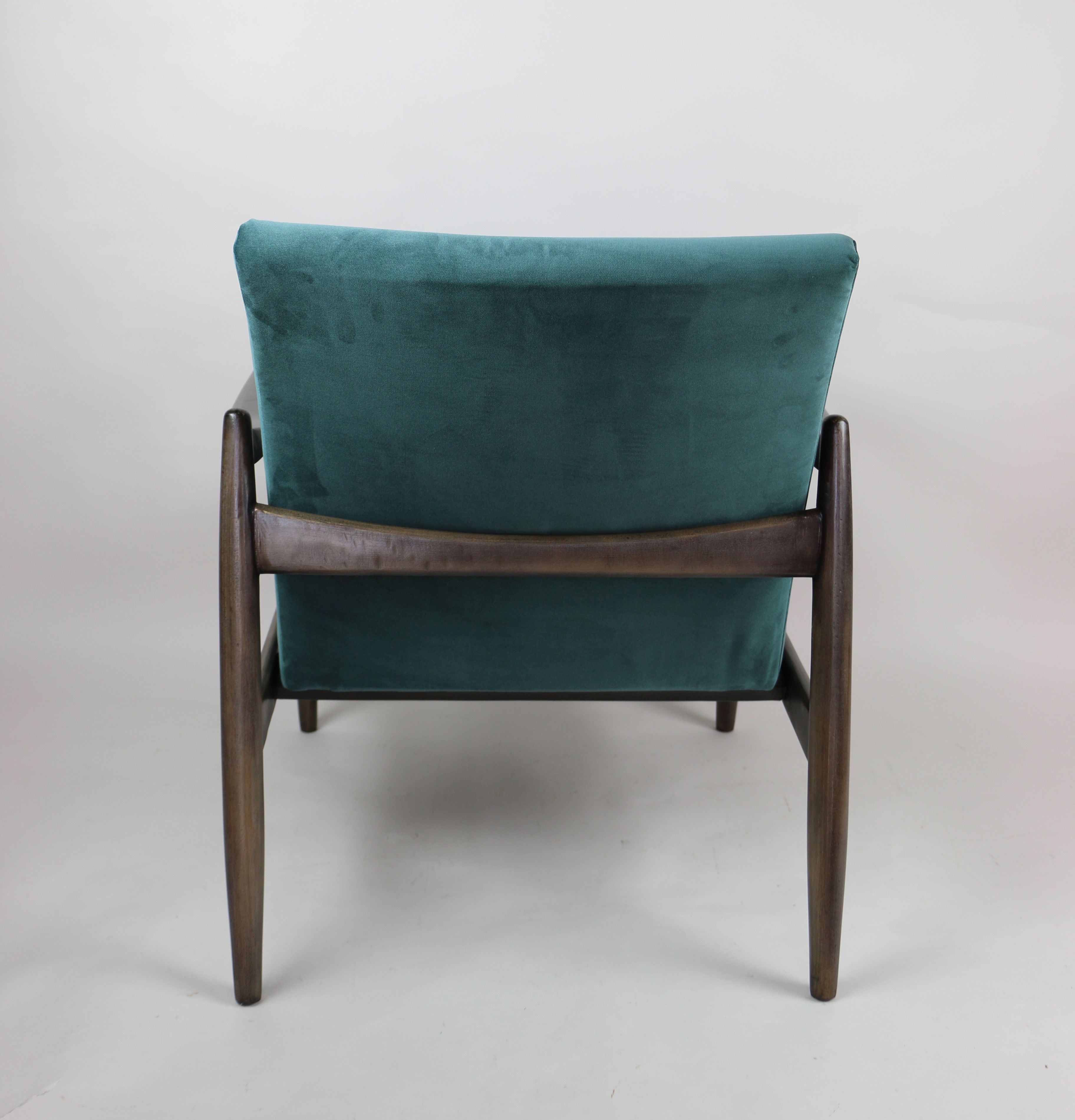 Fauteuil en velours vintage par Edmund Homa années 1970
