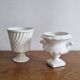Cache-pot vase Médicis vintage ancien faïence blanche