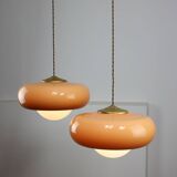 Space Age Brown Pendant Lamp from Guzzini, 1960s
