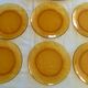 7-piece Duralex set 6 plates - 1 big plat oval vintage ambre