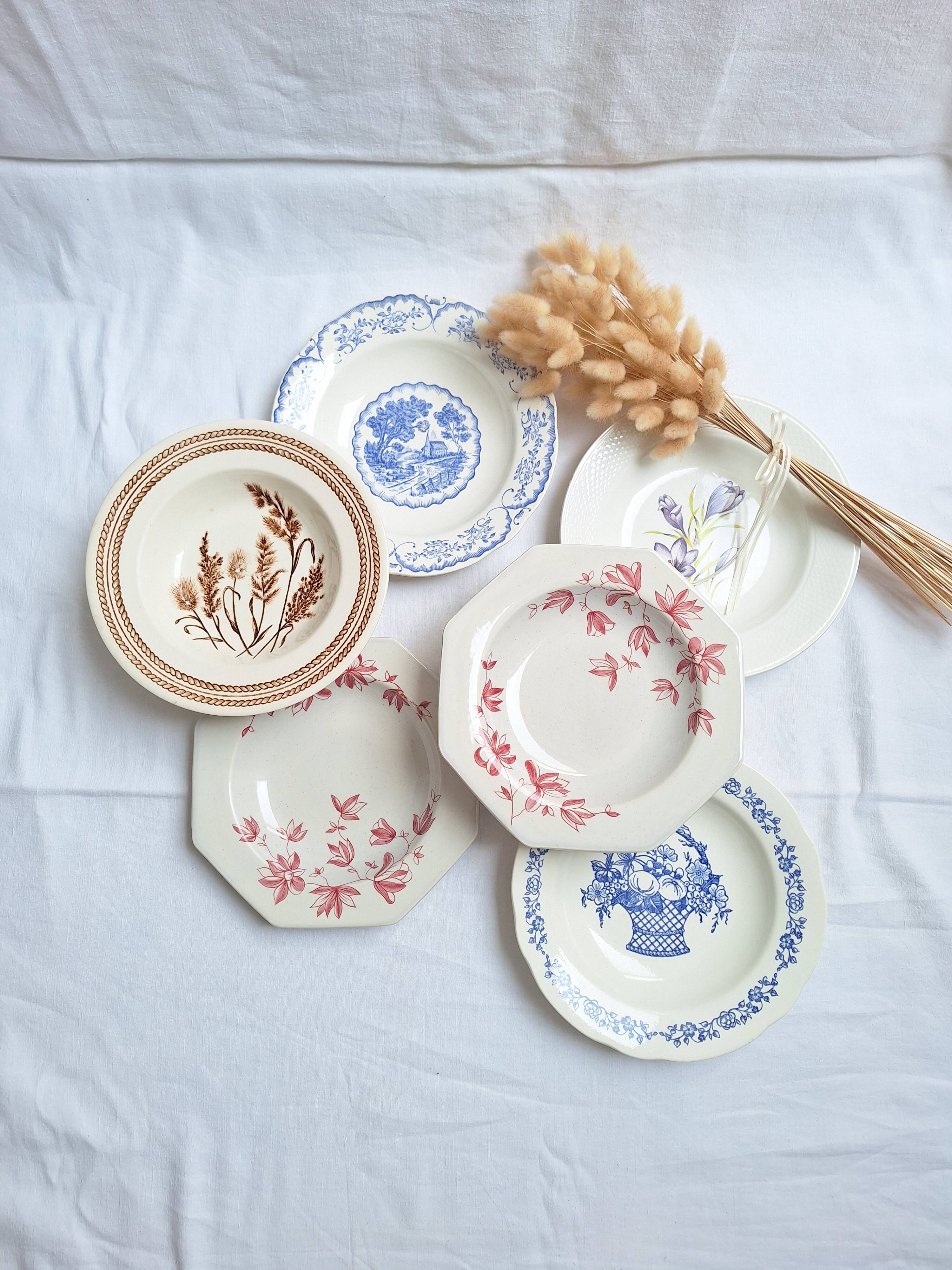 Vintage deep plates St Amand, Digoin, Sarreguemines