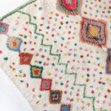 Moroccan Berber carpet azilal ecru with multicolored patterns 235x162cm