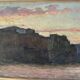 Marius Reynaud (1860 - 1935) "Algerian coastline at sunset" oil on wood