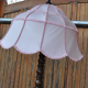 Wooden Floor Lamp with Pink Shade