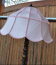 Wooden Floor Lamp with Pink Shade