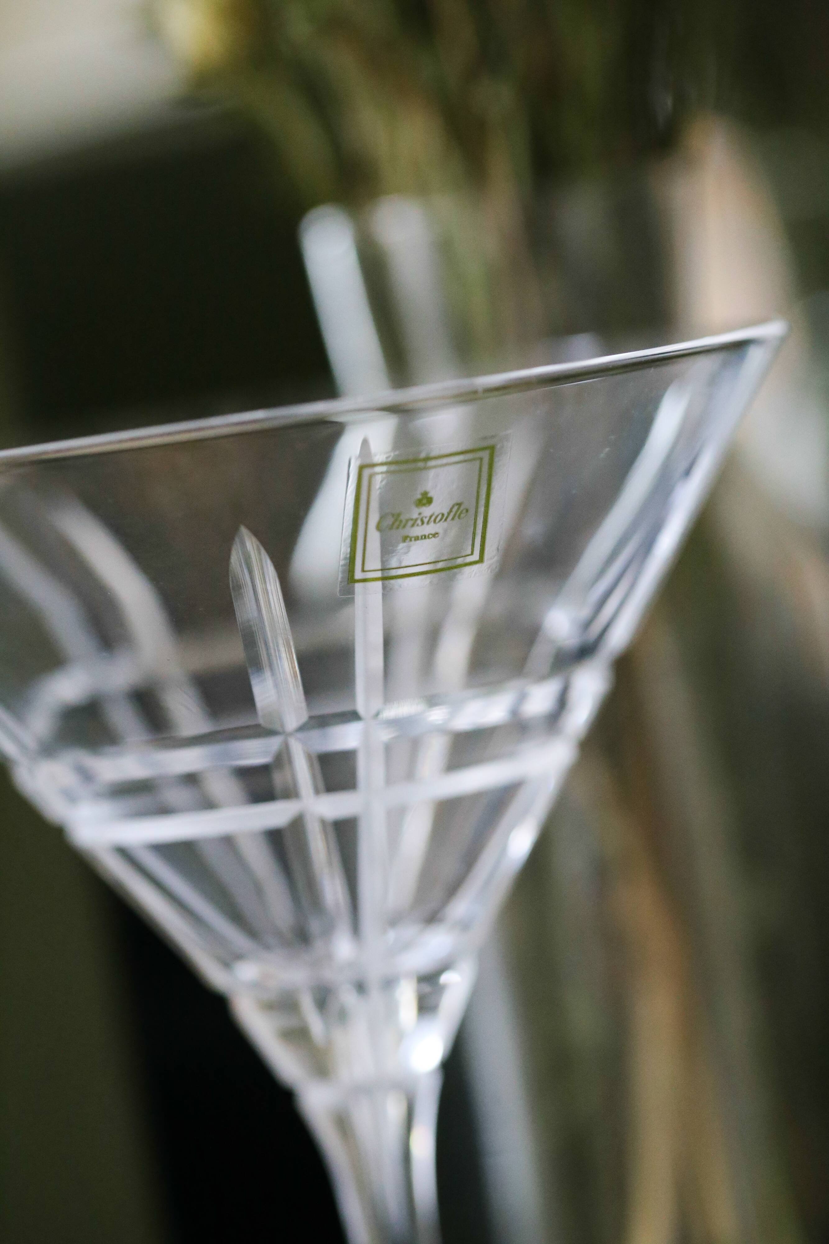 Pair of Christofle glasses with Martini Crystal Cut Scottish Collection