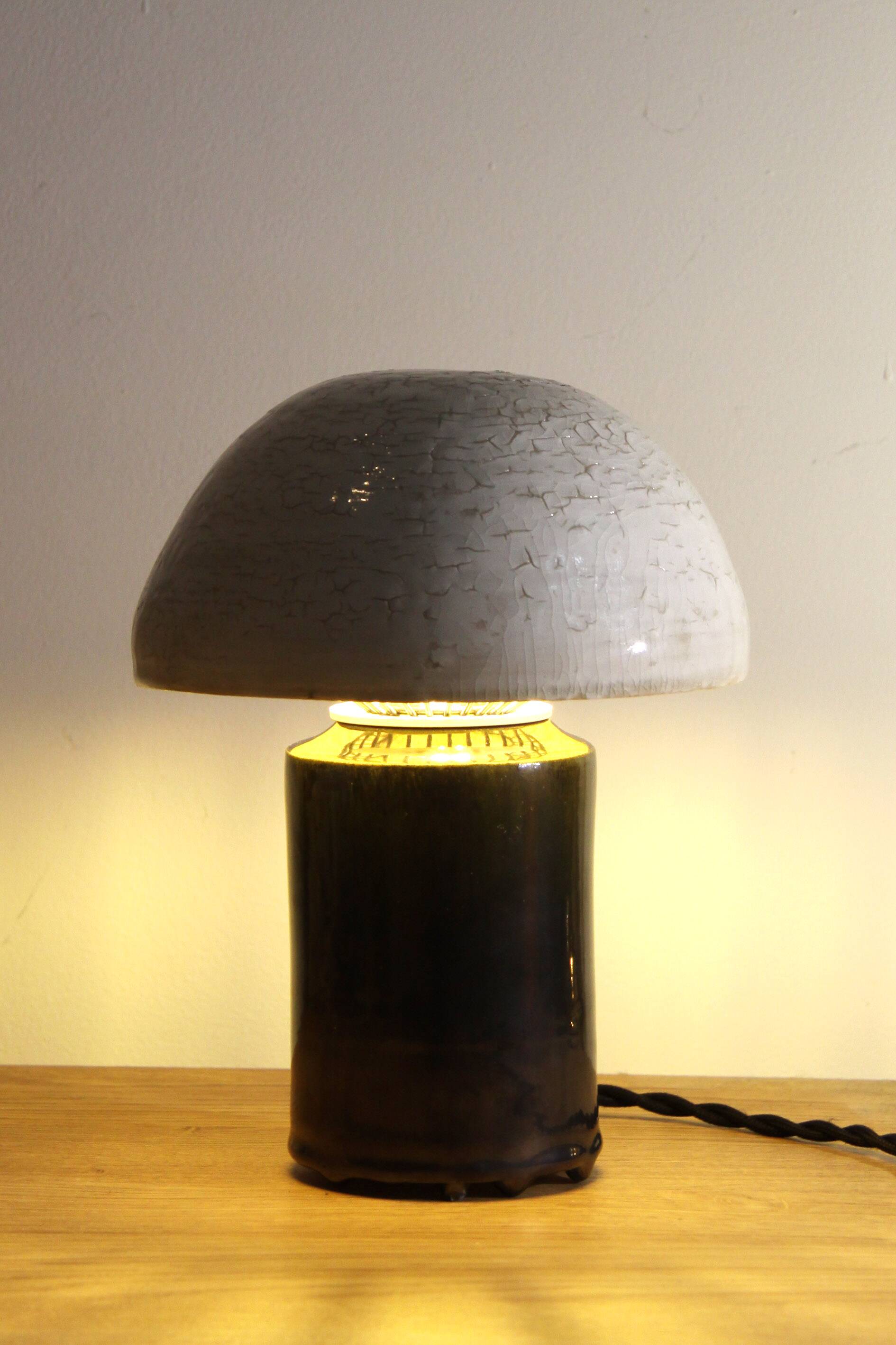 Ceramic mushroom lamp