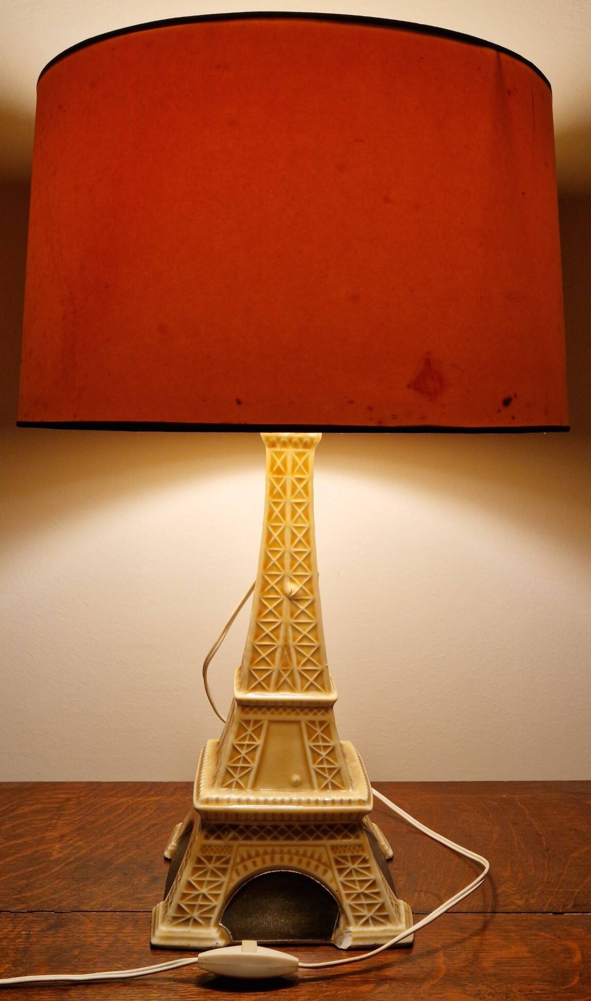 Vintage advertising lamp Garnier – Eiffel Tower in ceramic – Paris