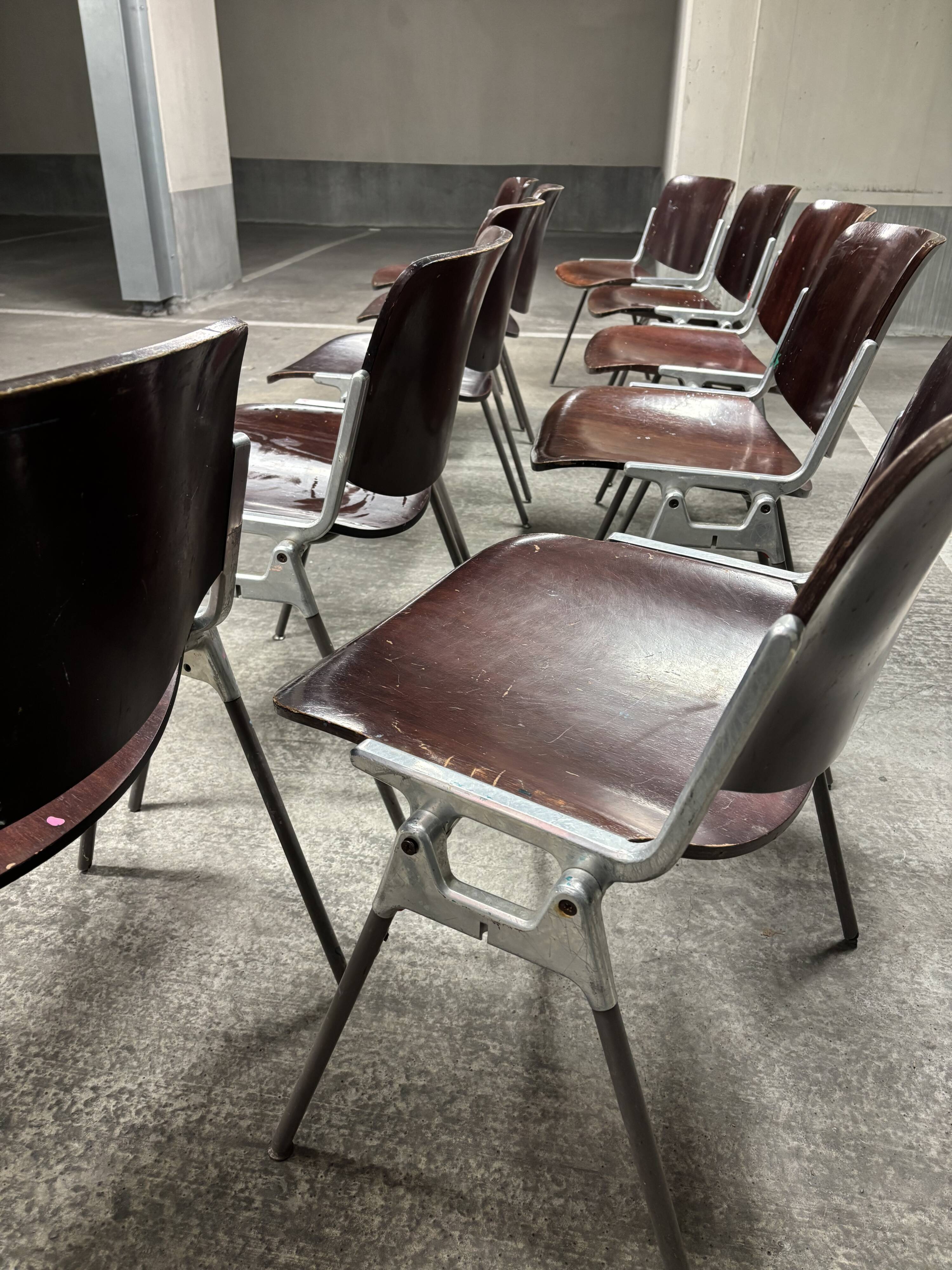 Set of 10 DSC 106 chairs by G. Piretti for Castelli.