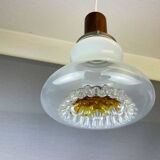 Lampe à suspension en forme de poire en verre d'art de style Mazzega 1970