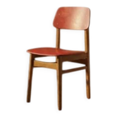 Chaise couleur milieu du siècle, siège d'accent en bois vintage, années 1960