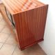 Varnished wooden sideboard with glass storage / vintage 60s-70s
