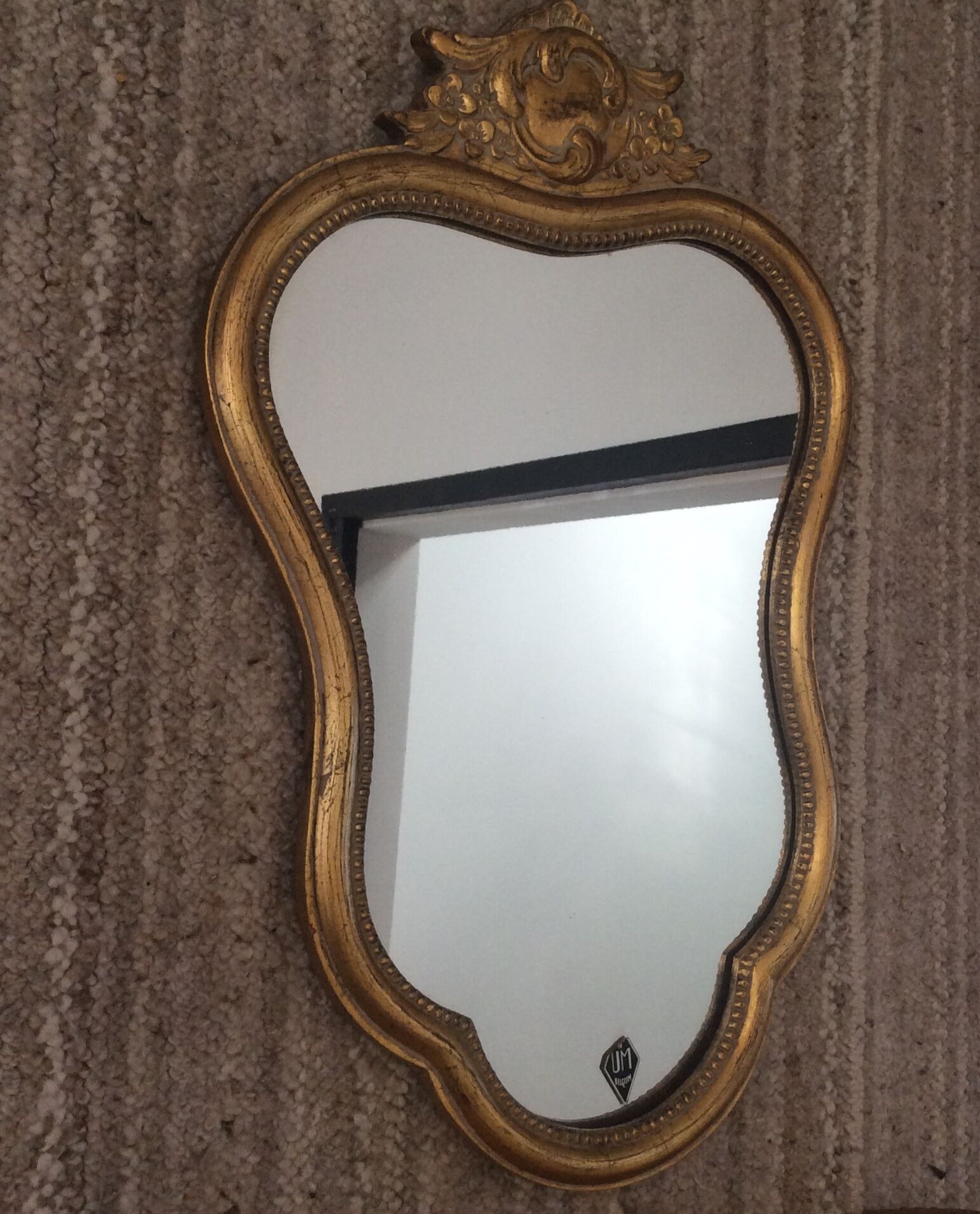 Mirror set and gilded wooden console