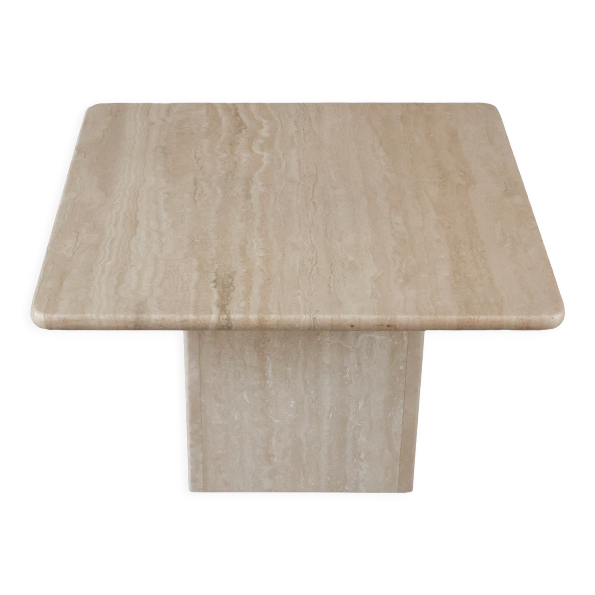 Travertine side table