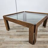 1960s coffee table by Afra and Tobia Scarpa for Cassina with smoked glass