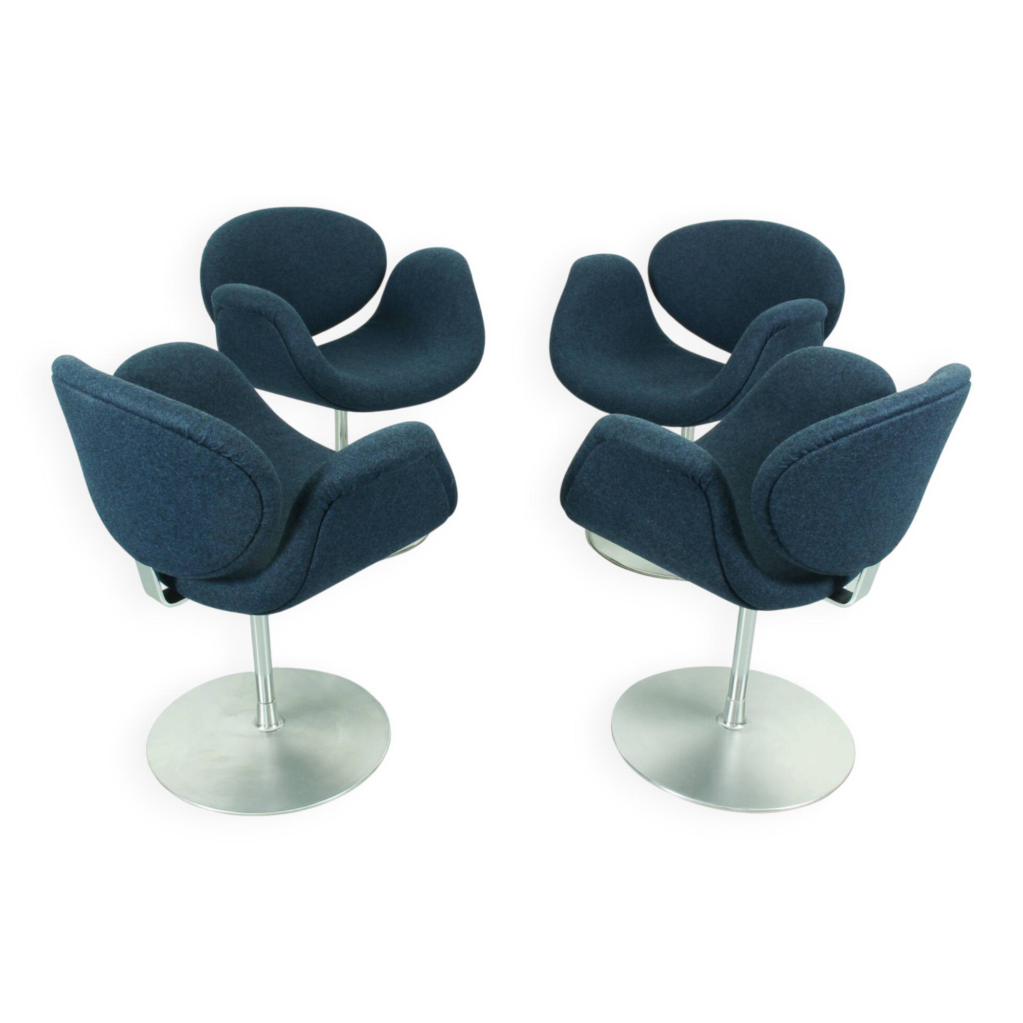 Set of 4 Swivel Little Tulip Dining Chairs by Pierre Paulin for Artifort, 1