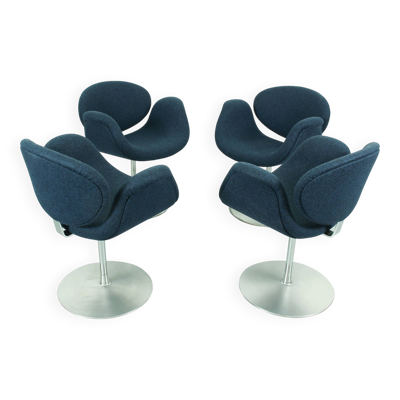 Ensemble de 4 chaises de salle à manger pivotantes Little Tulip par Pierre Paulin pour Artifort, 1