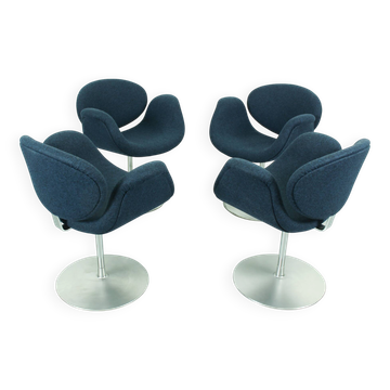 Ensemble de 4 chaises de salle à manger pivotantes Little Tulip par Pierre Paulin pour Artifort, 1