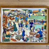 Educational poster elocution Rossignol vintage 60s - hunting and fair