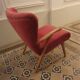 Cocktail armchair zig zag wing 50s 60 pink fushia